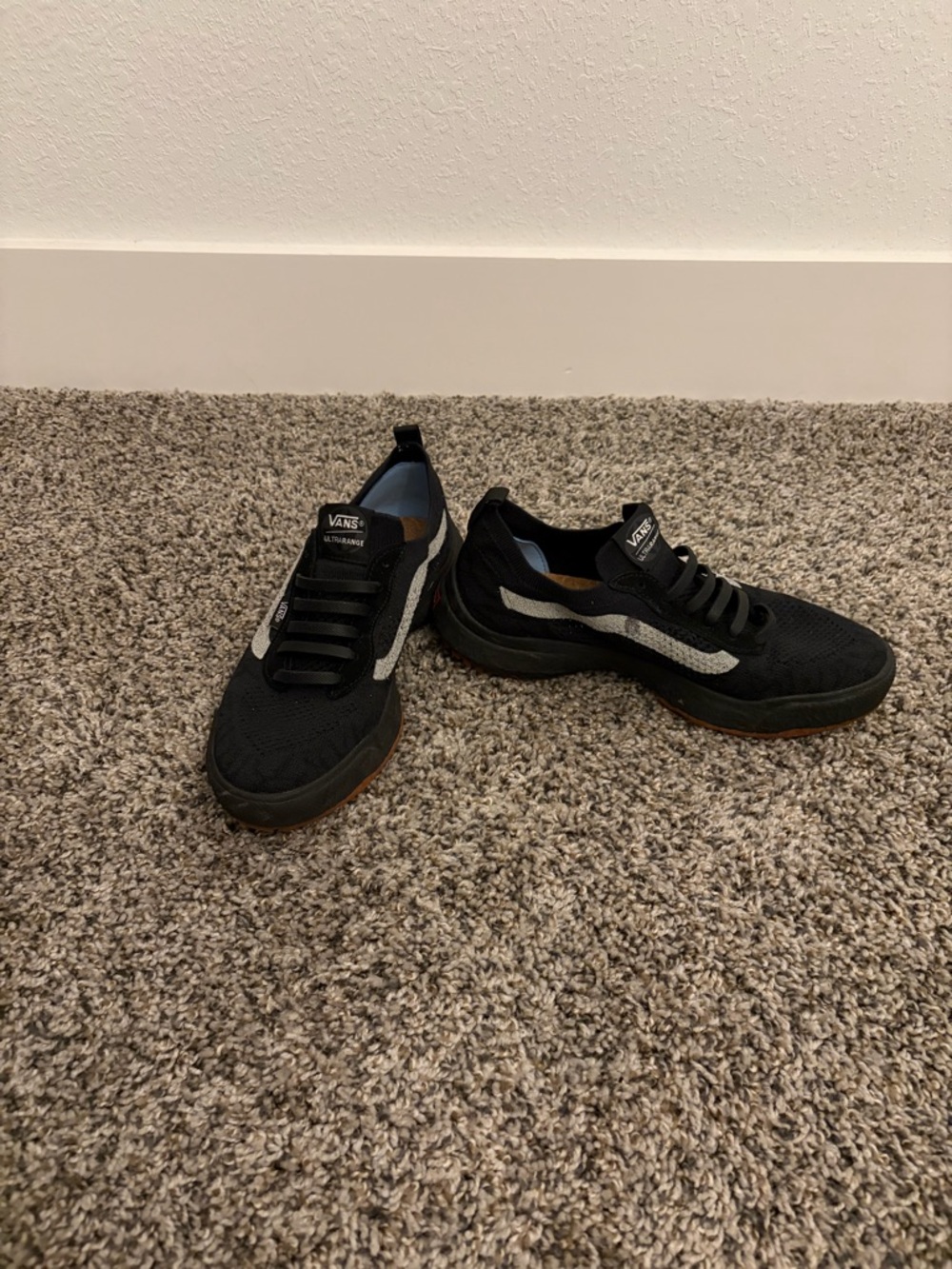 Vans Black Knit Sneakers with Reflective Side Stripe